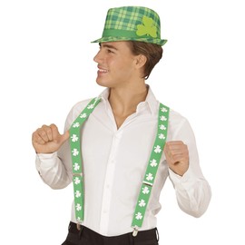 WIDMANN 14352 ? Fedora Hat ? Saint Patrick's Day With Irish Green Shamrock Lucky Four Leaf Clover