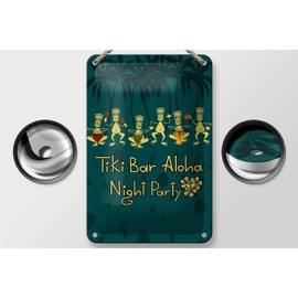Femer Tin Sign Alcohol 12 x 18 cm Tiki Bar Aloha Night Party Decoration Sign