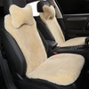 OGLAND Fluffy Fuzzy Sheepskin Car Seat Covers for Universal Soft