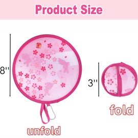 BEANPRECOY 6PCS Foldable Handheld Fans for Women Girls, Portable Round Decorative Hand Fans, 6 Styles for Daily Use, Party, Travel (Pastel Colors)