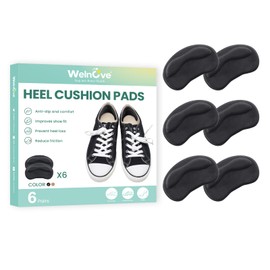 6 Pairs Black Sponge Heel Pads: High - Quality Heel Cushions with Anti - Slip Design, Solve Loose Shoe Issues, Protect Against Blisters and Heel Pain