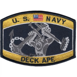 4.5" NAVY DECK APE BOATSWAIN'S MATE BM  EMBROIDERED PATCH