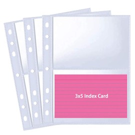 40 Pack 160 Pockets A5 Binder Index Card Sleeve Pages, Ultra-Clear 3.5x5 Inch Binder Protective Sleeves for Photos and Seed Packets，Side Loading