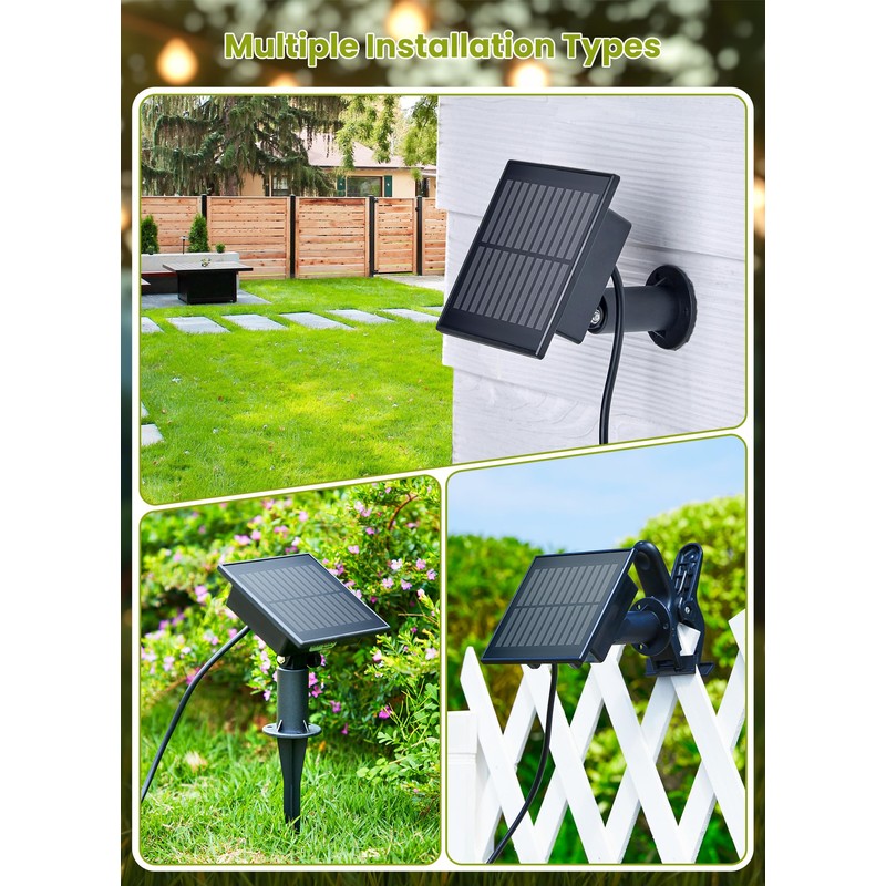 Brightown Solar String Lights Outdoor Waterproof with Remote Cable Ties
