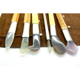 Ramelson Agate Burnishers 6pc Set Bezel Gold Silver Leaf Bookbinding Jewelry Metal Clay