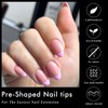 AddFavor Short Almond Nail Tips, 300pcs Gel Nail Tips Almond