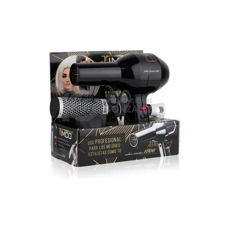 Secadora De Cabello Timco® Salon Master PQSM-1800 Combo Con Cepillo