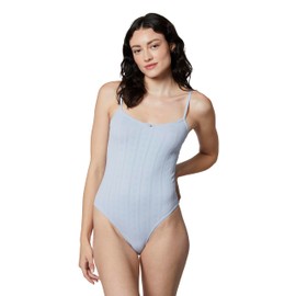florence by mills Womens Seamless Pointelle Bodysuit, Zen Blue, Small