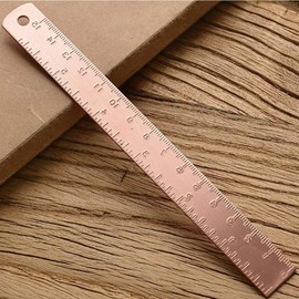 1 Piece Rose Gold Ruler Drawing Ruler Brass Straight Ruler Unisex Learning Ruler Bookmark Stationery for School Office Maths Geometry Gift Drawing Tools and Kits