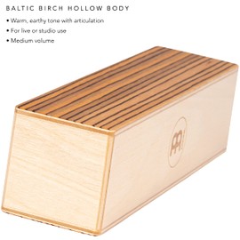 Meinl Percussion Rectangle Wood Shaker - Medium - Musical Instrument - Baltic Birch, Exotic Zebrano (SH53-M)