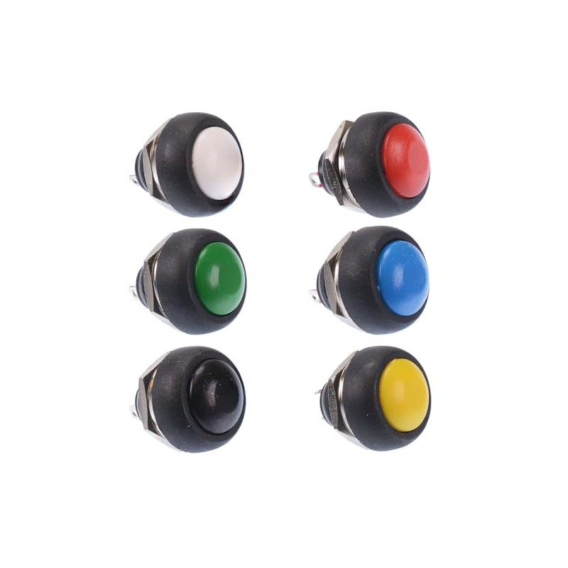 Off(On) Round Momentary Push Button Horn Switch Red Black Blue