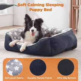 GASUR Rectangle Dog Bed for Small Dogs, Cozy Washable Dog Sofa Bed, Durable Pet Cuddler Anti-Slip Bottom, Soft Calming Sleeping Warming Puppy Bed