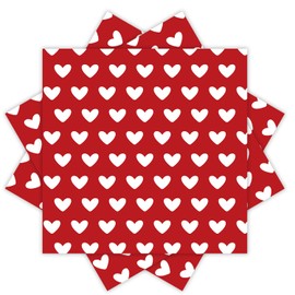 Quera 60 Pack Valentine'S Day Be Covered With Love Paper Napkins Red Heart 5 X 5 "Disposable Beverage Napkins Cocktail Party Napkins For Valentine'S Day Gifts Wedding Party Decoration Favor Supplies
