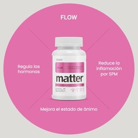 MATTER SMART NUTRIENTS - Flow Suplemento para Mujeres con Extractos Naturales, Omega 6 y Vitaminas - 60 Cpsulas Veganas                               