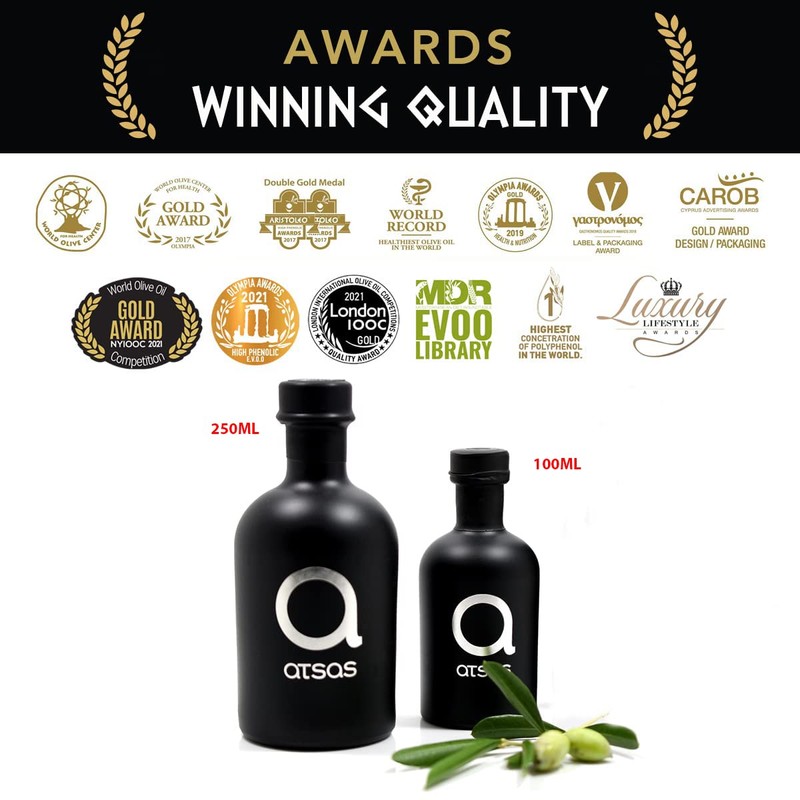 Atsas Extra Virgin Organic Olive Oil - Rich in Polyphenols