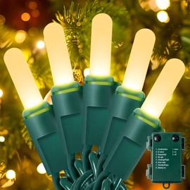 YOUNGAR Green Wire Christmas Lights,50LED Battery/USB Operated String Light,Twinkle Lights with Timer Memory Waterproof Outdoor with 8 Modes for Tree, Yard, Garden, Patio Decor