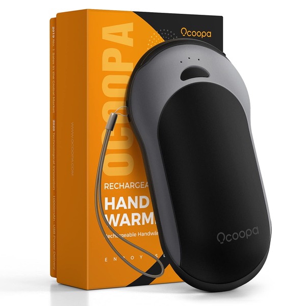 OCOOPA IP45 Waterproof Hand Warmer Rechargeable, Up to 15hrs Heat,10000mAh Durable Quick Charge Electric Hand Heater, PD Compatible, 3 Levels for Outdoors, Heavy Duty, H01-PD PRO