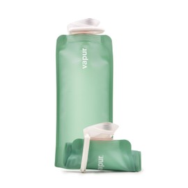Vapur Collapsible Water Bottle With Carabiner, Compact Bottle Folds Flat For Hydration On The Go, Ideal for Traveling, Hiking or Camping, 23 Ounce, Sea Glass, Pack of 1