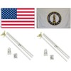 NEW 3'x5' NATIONAL GUARD & Embroidered AMERICAN Flags & 2