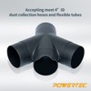 POWERTEC 70275V 3-Way Dust Collection Fitting for 4 in Hose