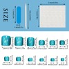 NICENEEDED 24 PCS Blue Press on Toenails, Short Sqaure Shiny