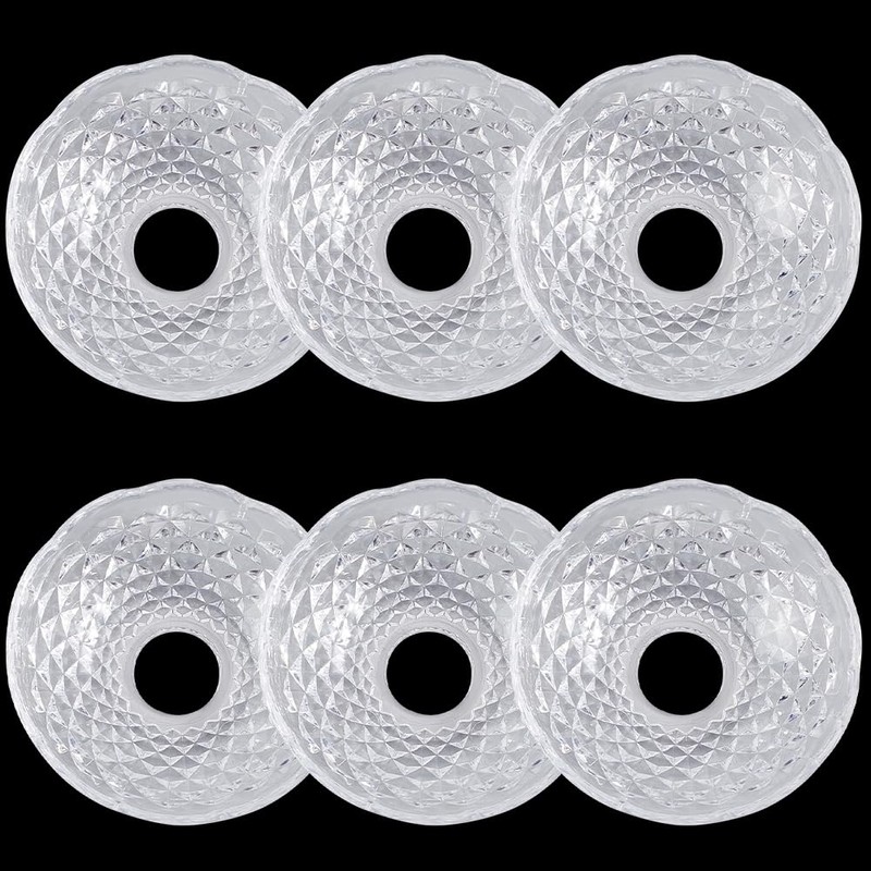 GORGECRAFT 6Pcs Faceted Chandelier Bobeches Candle Holder Bobeche 4 Side