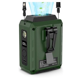 CAZOKASI Wearable Waist Clip Fan with Lighting Desktop Stand 16000rpm Runtime upto 20 hours (5000mAh / Green)