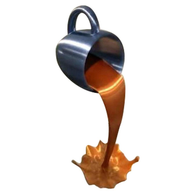 Floating Spilling Coffee Cup Spilling Pouring Coffee Cup Sculpture Sculpture