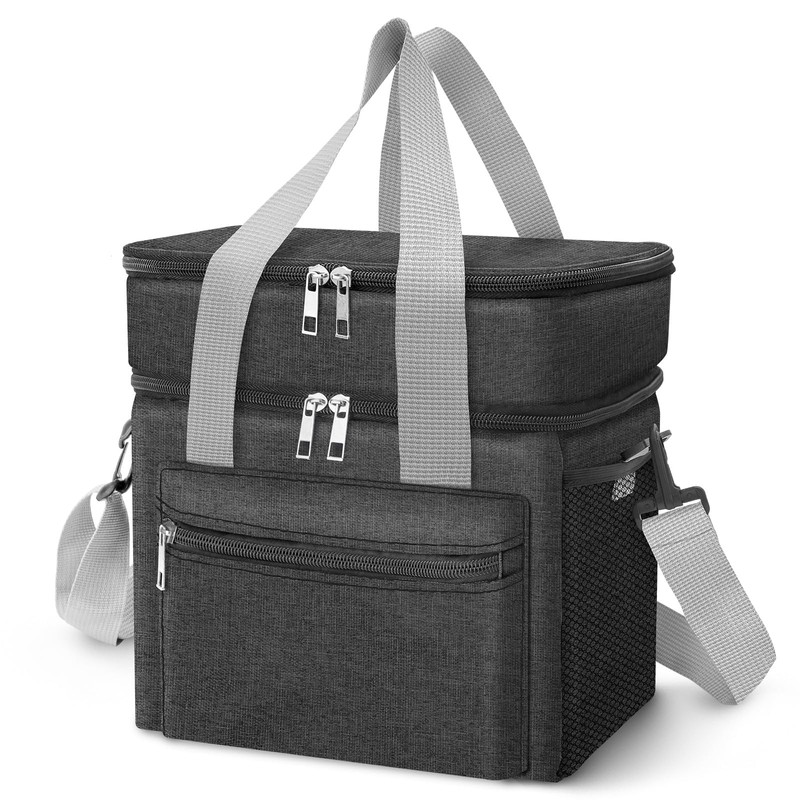 EEEKit 14L Double Deck Insulated Lunch Bag, Leakproof Cooler Bag