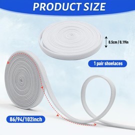 UICE Figure Skate Laces Waxed 6mm White - 87’’ Lengths, Anti-Slip Waxed Skate Laces foroller Skating Ice Hockey Boots and Regular Shoes