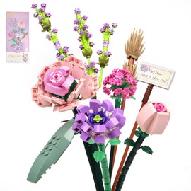 BOZOBO Mini Bricks Flower Bouquet Building Set, Artificial Flowers DIY Unique Decoration Home 547 Pcs Botanical Collection for Couples Women Wife Girl