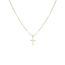 AVELI 18K Gold Plated Simple Cross Necklace - Dainty and Versatile Jewelry for Everyday Wear with Adjustable Length Layering Chain 18 inch, 19 inch, 20 inch (Gold,Small)