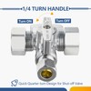 1-Pack GUOFIS Compression Tee Stop Valve, Water Shut-off Valves with