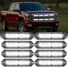 Nilight 8PCS Led Strobe Lights 12LED White Emergency Light 12V
