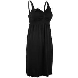 iLoveSIA Women’s Seamless Maternity Nursing Dress Breastfeeding Nightdress Build in Bra Nightgown Black Size XXL