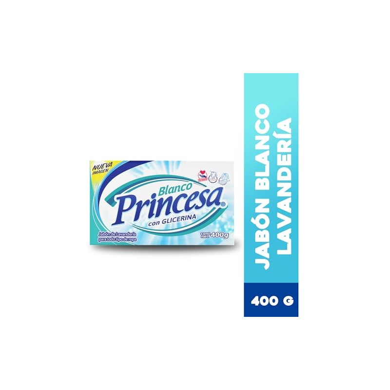 Princesa Jabón Blanco 400g, Paquete de 2 Unidades, Efectivo contra