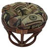 International Caravan Furniture Piece Rattan Footsool with Tapestry Cushion