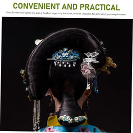 FOMIYES Hair Accessories for Women 2 Pack Metal Hair Stick Butterfly Tassel for Hair Bun