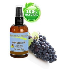 Botanical Beauty Grapeseed Oil, 100% Pure, Cold Pressed.. 2 oz-60 ml