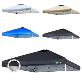 Acepic 10x10 Canopy Replacement Top, Ez Up Canopy Tent Top Cover with Air Vent and Adjustable Elastic Strap,UV Waterproof for Outdoor Garden Patio Pavilion Sun Shade(Top Sidewall Only)