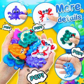 30pcs Party Favors for Kids Fidget Toys Bulk Mini Pop Keychain Stocking Stuffers Birthday Carnival Treasure Classroom Prizes Toddle