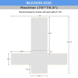 Ameritex Waterproof Nonslip Recliner Cover Stay in Place, Dog Chair Cover Furniture Protector, Ideal Recliner Slipcovers for Pets and Kids (23", Beige)