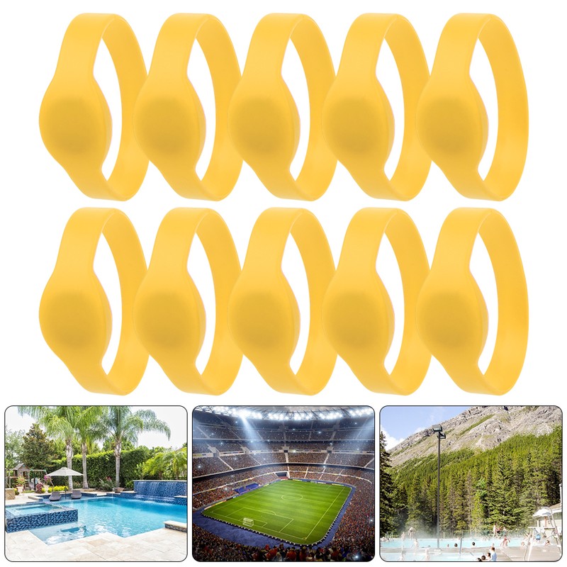 10pcs 13.56Mhz RFID Wristband Silicone Bracelet Waterproof IC Card for