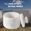 Koville Marble Salt Cellar with Lid 3.5" White, Stone Pepper