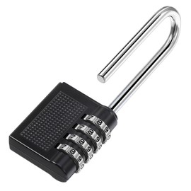 Oderra Padlock, 4 Digit Combination Padlock, Long Outdoor Padlock, Designed for Long Distance Locking, Code Padlock Suitable for Lockers, Warehouses, Tool Boxes, Schools, Black, 4-Digit Code Padlock