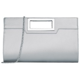 KKXIU Women Clutch Purse Elegant Pleated Evening Bag for Wedding Prom Bridal with Chain Strap, A-silver