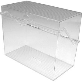 helit The Index H6214602 Index Card Box DIN A6 Landscape Small Card File Transparent for Approx. 400 Cards