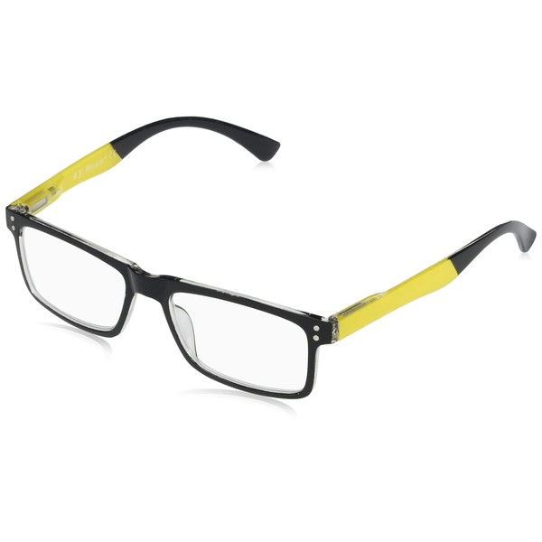 A.J. Morgan Eyewear Racers-Reading Glasses Rectangular, Black, 53-18-145mm + 1.5