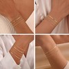 NECOCY Dainty Gold Bracelets for Women 14K Real Gold Plated