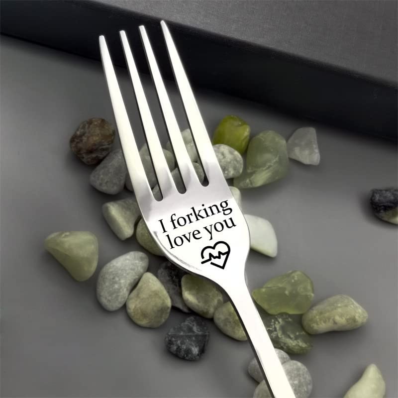 I Forking Love You Engraved Stainless Steel Fork Gift Box